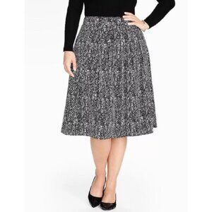 Talbots A-line Skirt 18W Petite Black White Pleated NWT Office Business Casual